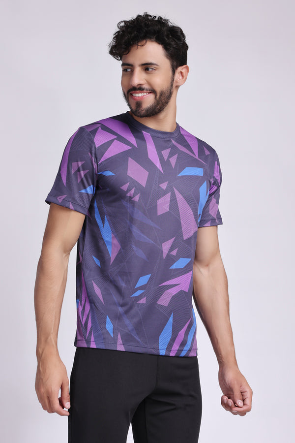 Men's Sapphire Badminton Tee - Dark Purple