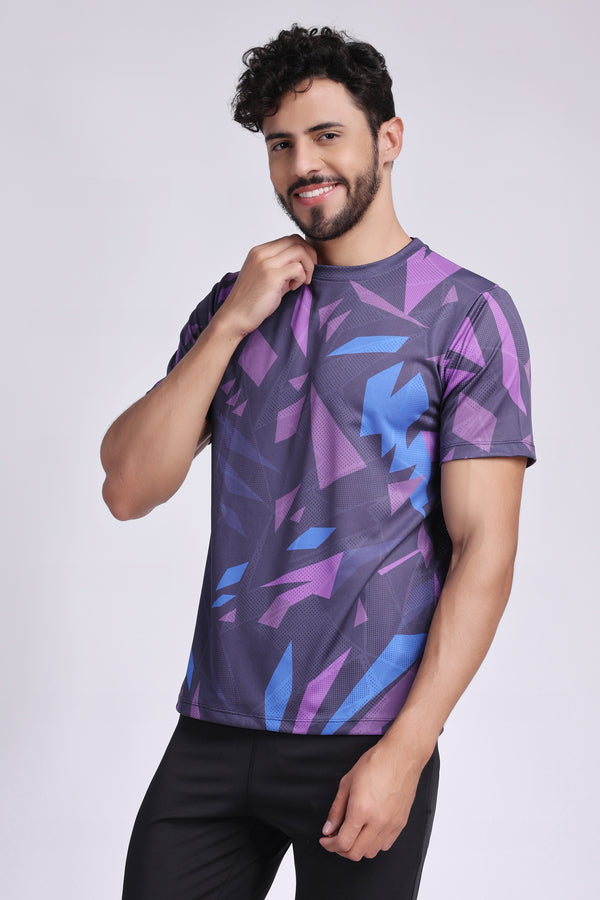 Men's Sapphire Badminton Tee - Dark Purple