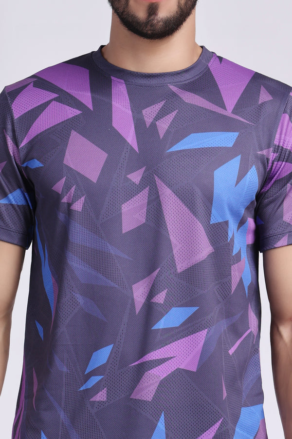 Men's Sapphire Badminton Tee - Dark Purple