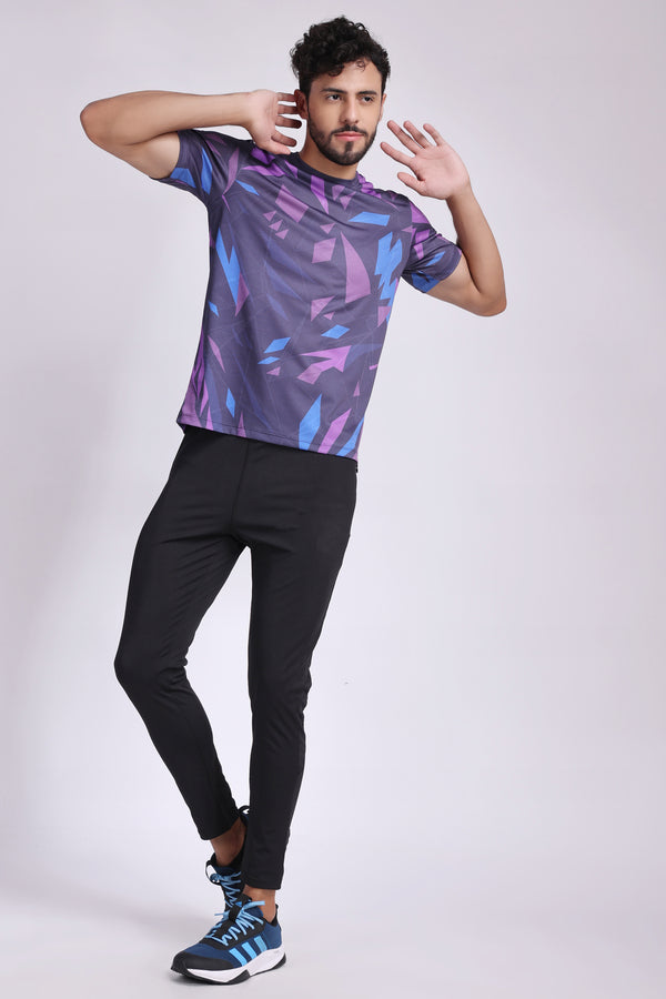 Men's Sapphire Badminton Tee - Dark Purple