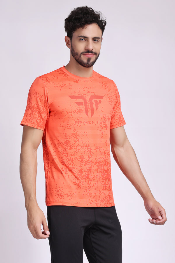 Men's Training/Workout Tee - Neon Orange