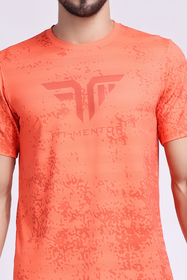Men's Training/Workout Tee - Neon Orange