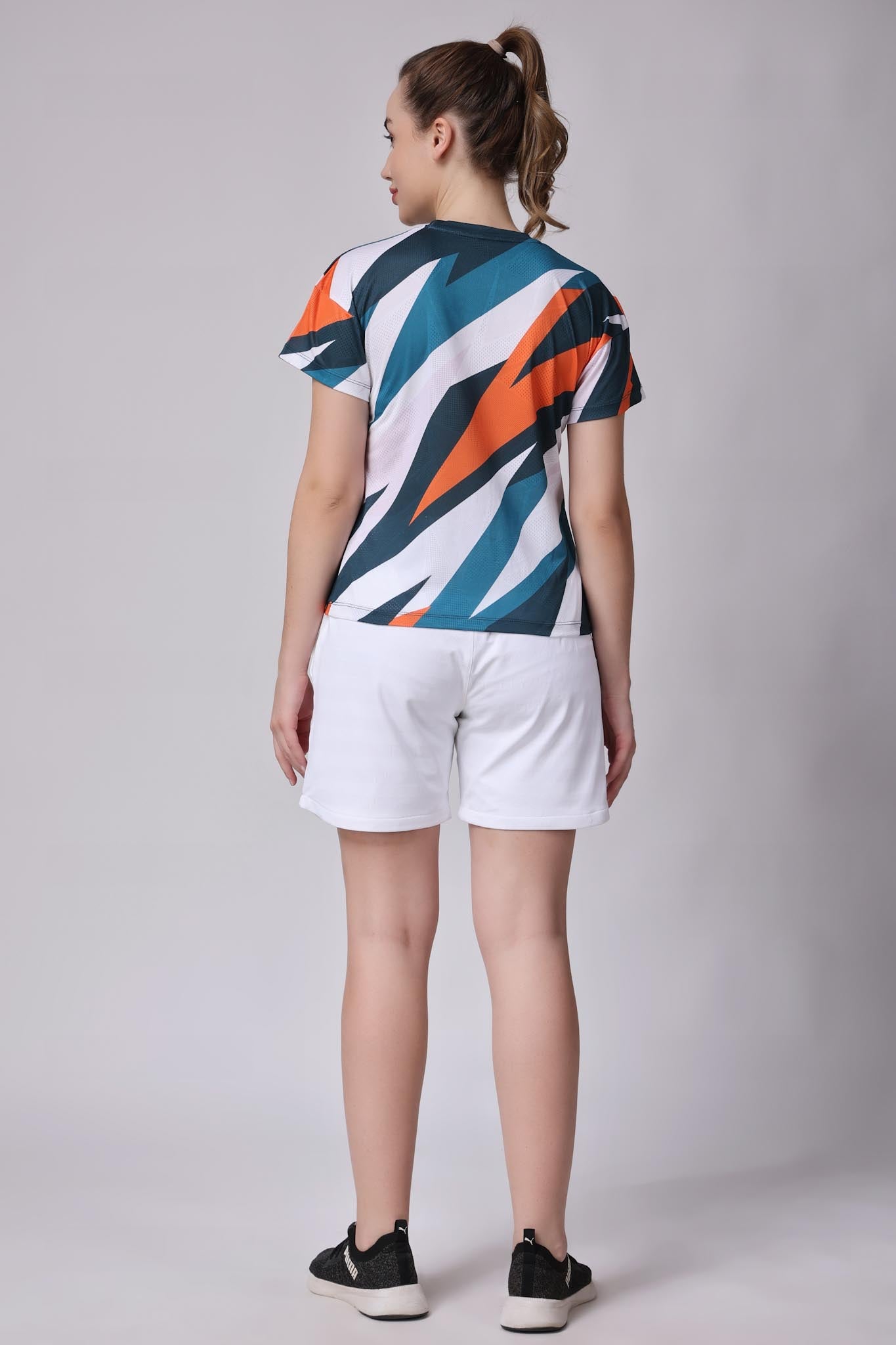 Women's Pyrite Tennis Coord Set - White/Orange
