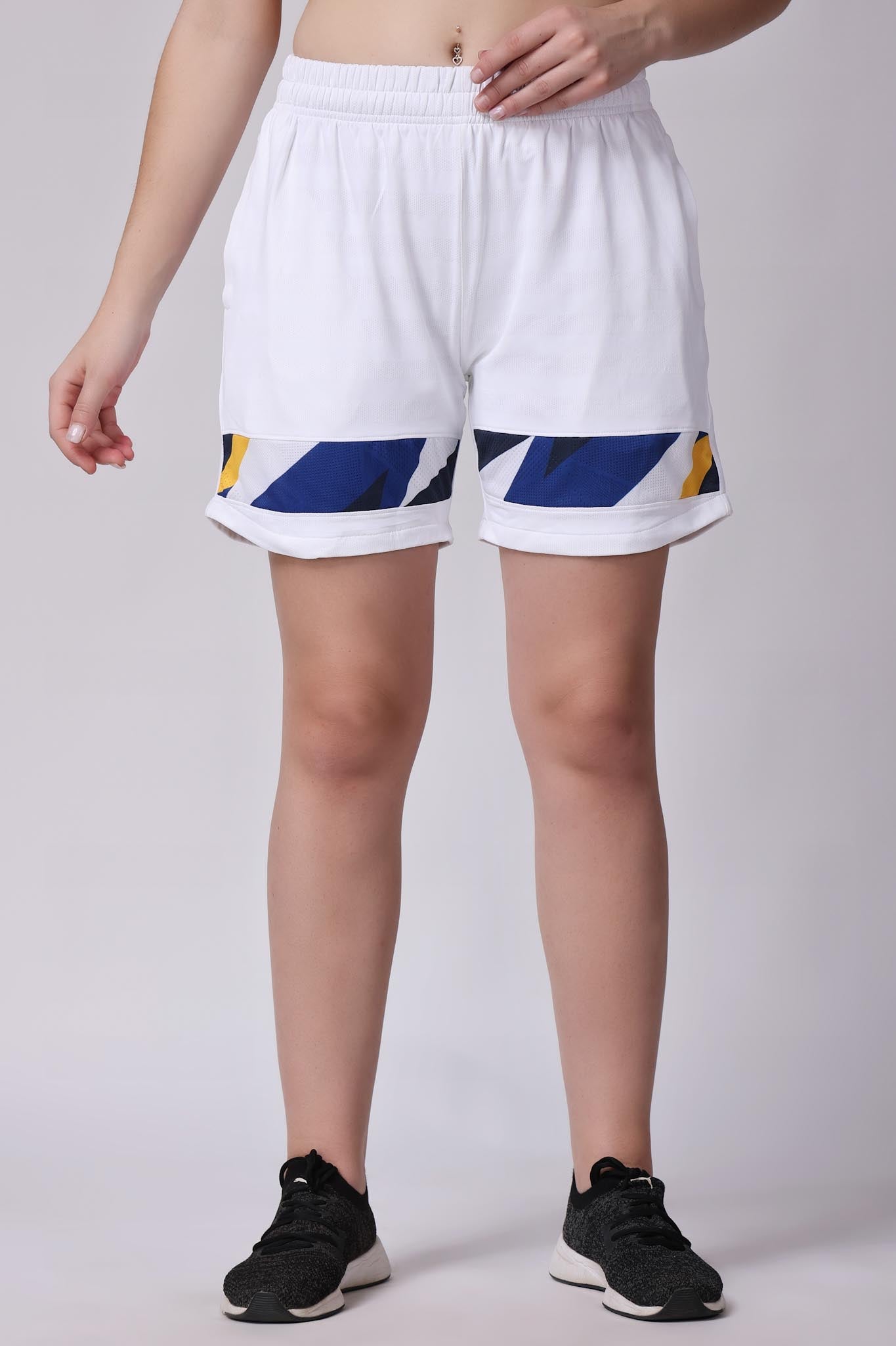 Women's Topaz Badminton Shorts - White/Yellow