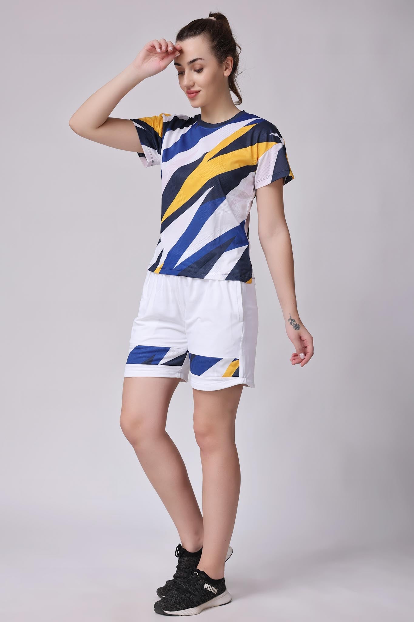 Women's Topaz Badminton Coord Set - White/Yellow