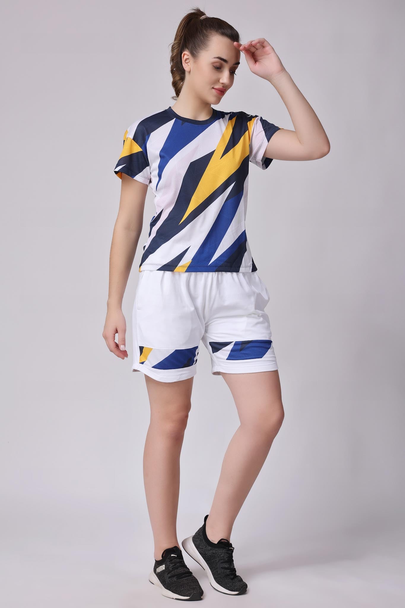 Women's Topaz Badminton Coord Set - White/Yellow