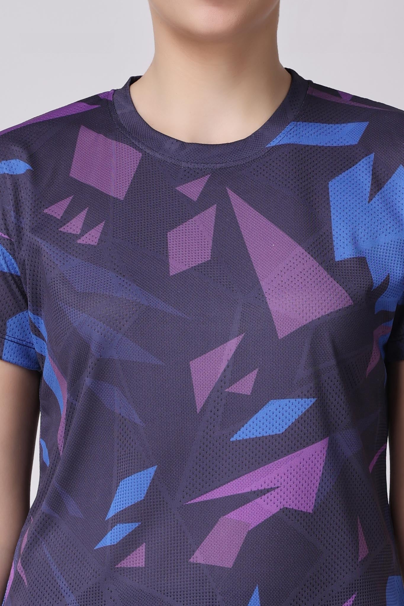Women's Sapphire Badminton Tee - Dark Purple