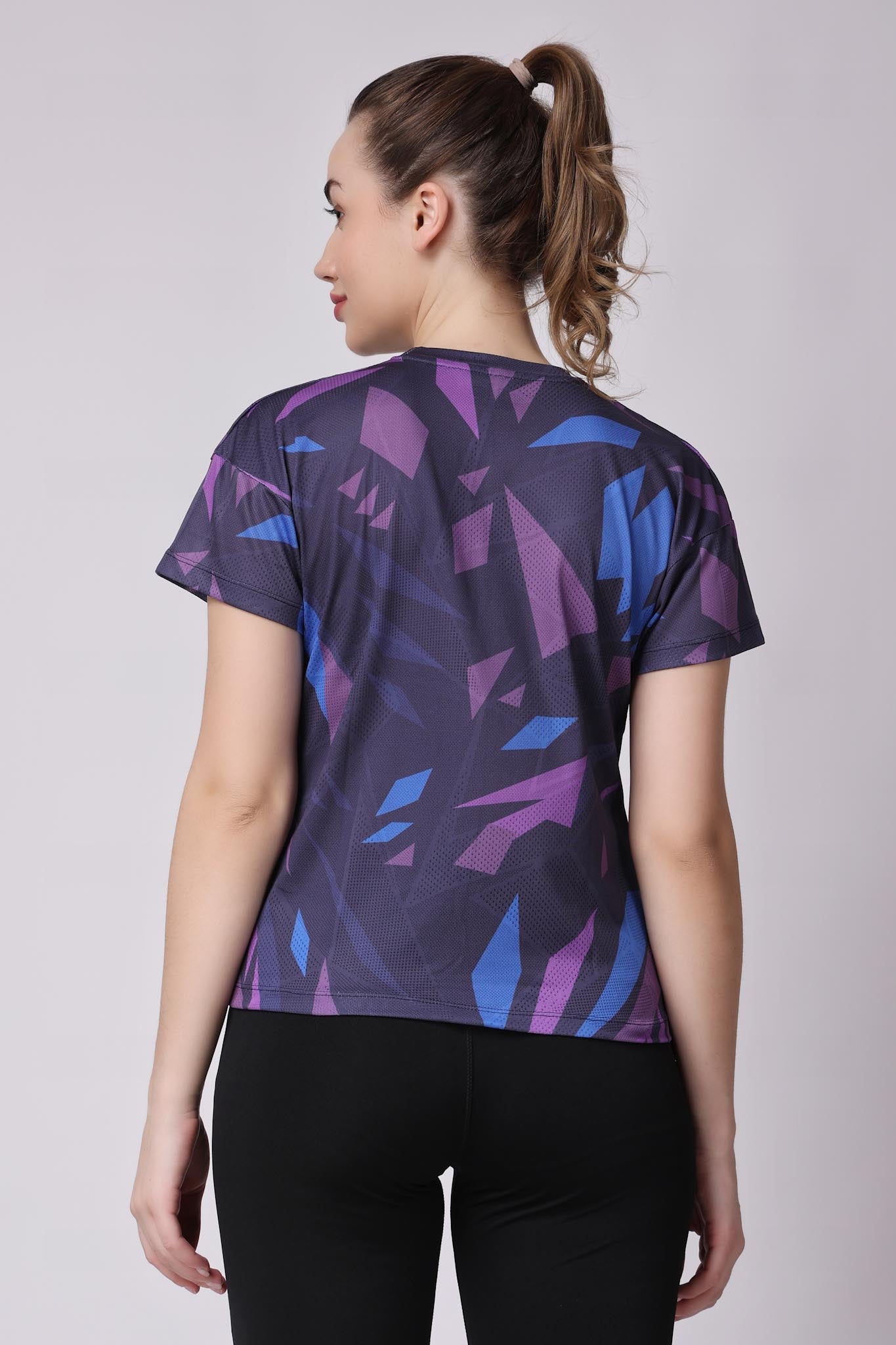 Women's Sapphire Badminton Tee - Dark Purple