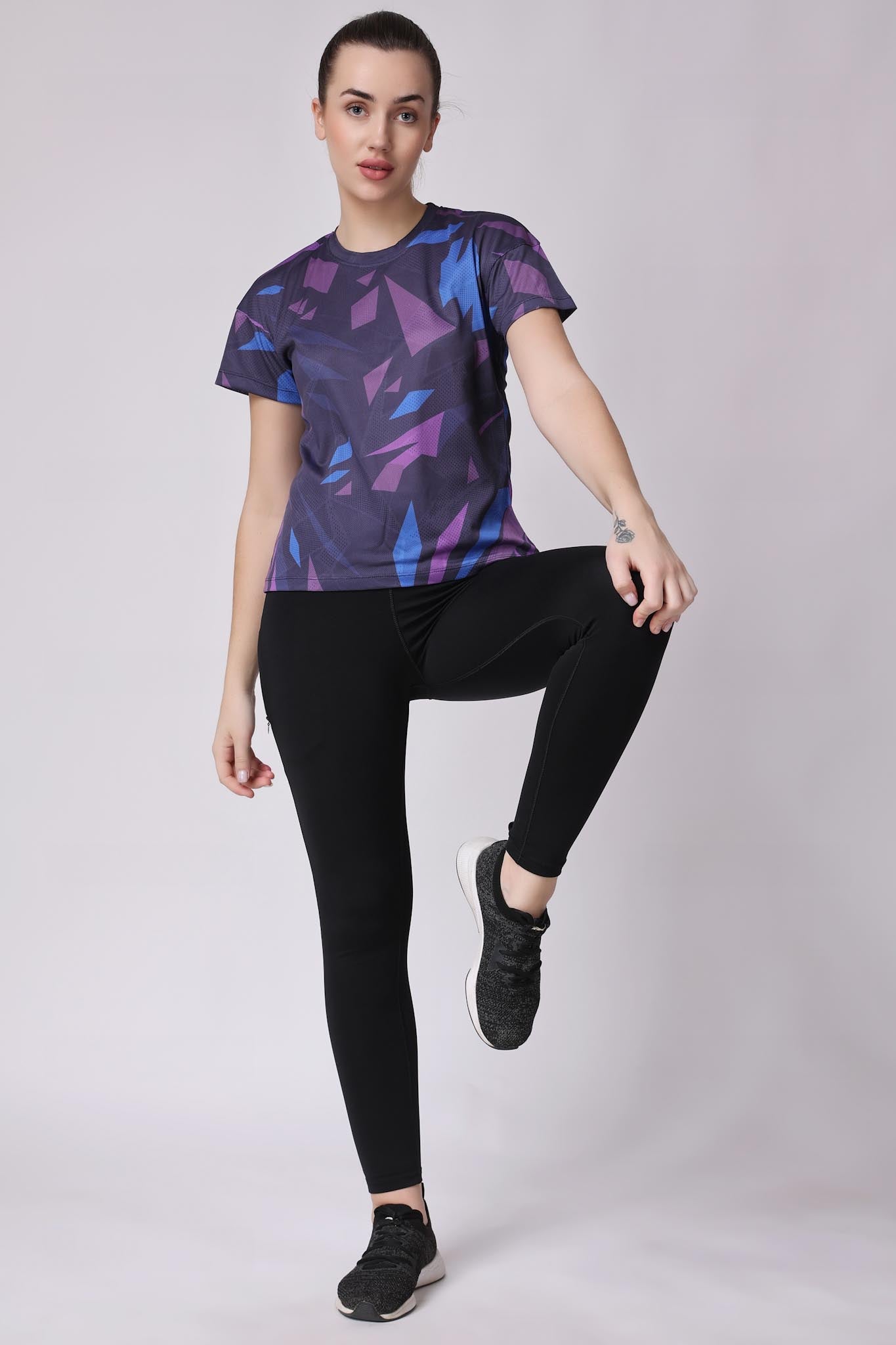 Women's Sapphire Badminton Tee - Dark Purple