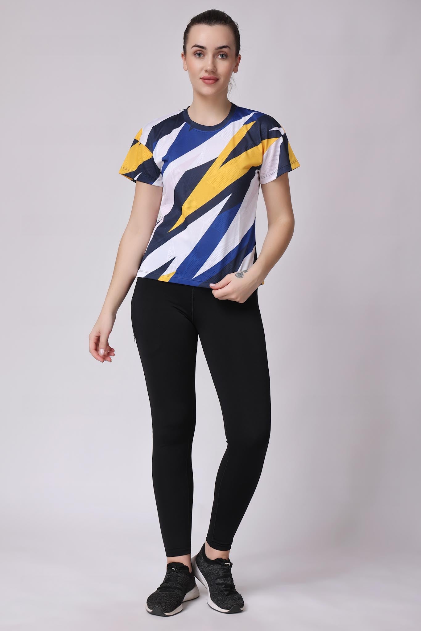 Women's Topaz Badminton Tee - White/Yellow
