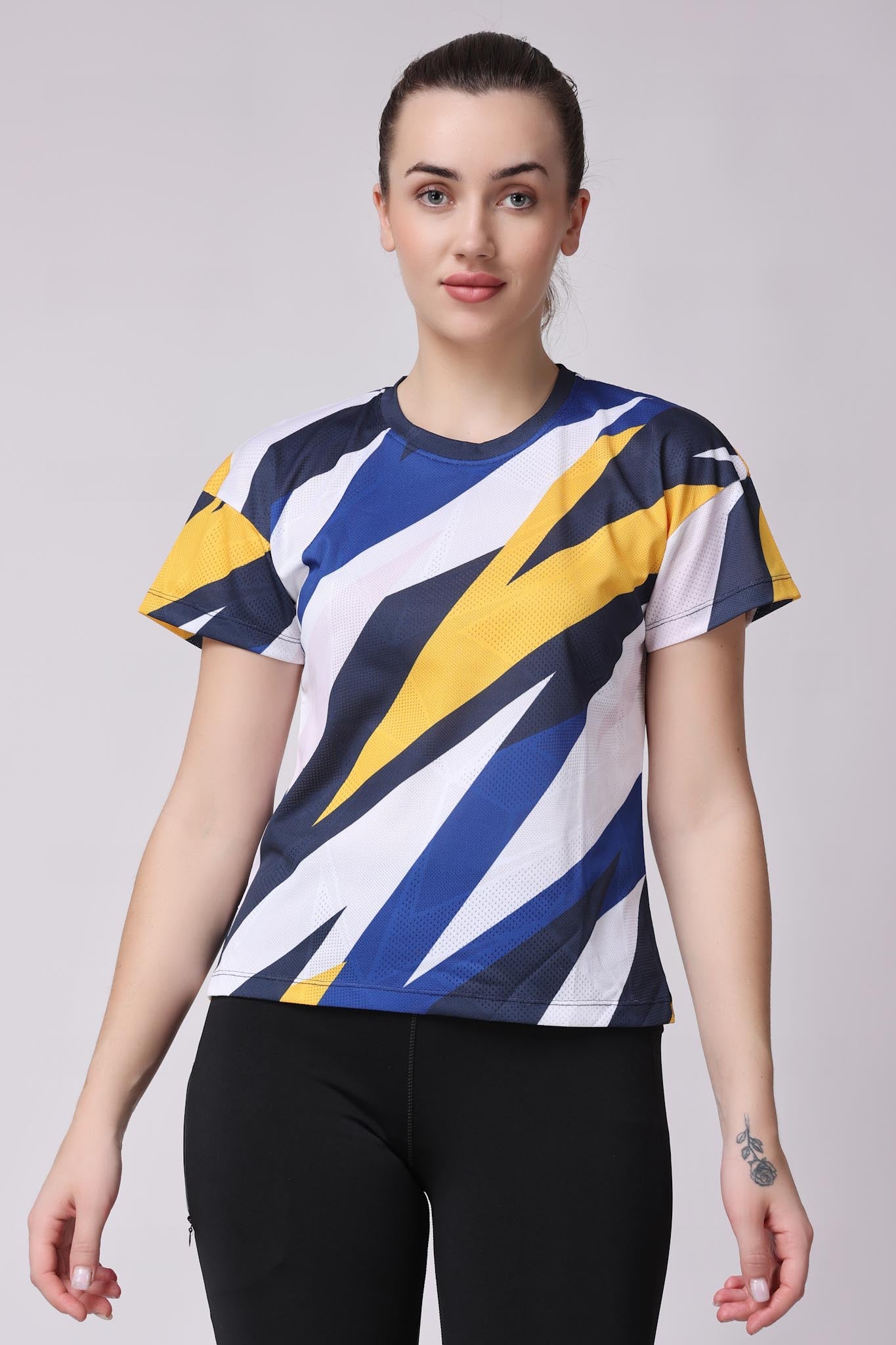 Women's Topaz Badminton Tee - White/Yellow