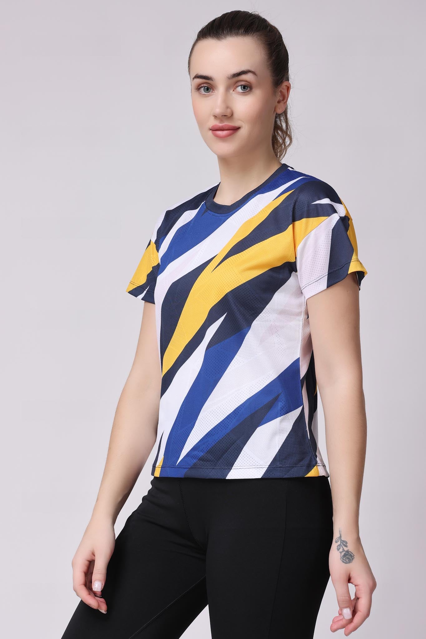 Women's Topaz Badminton Tee - White/Yellow