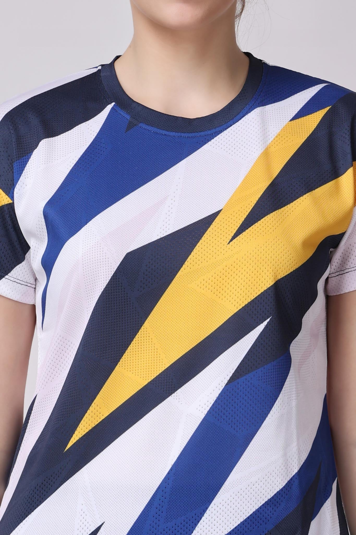 Women's Topaz Badminton Tee - White/Yellow