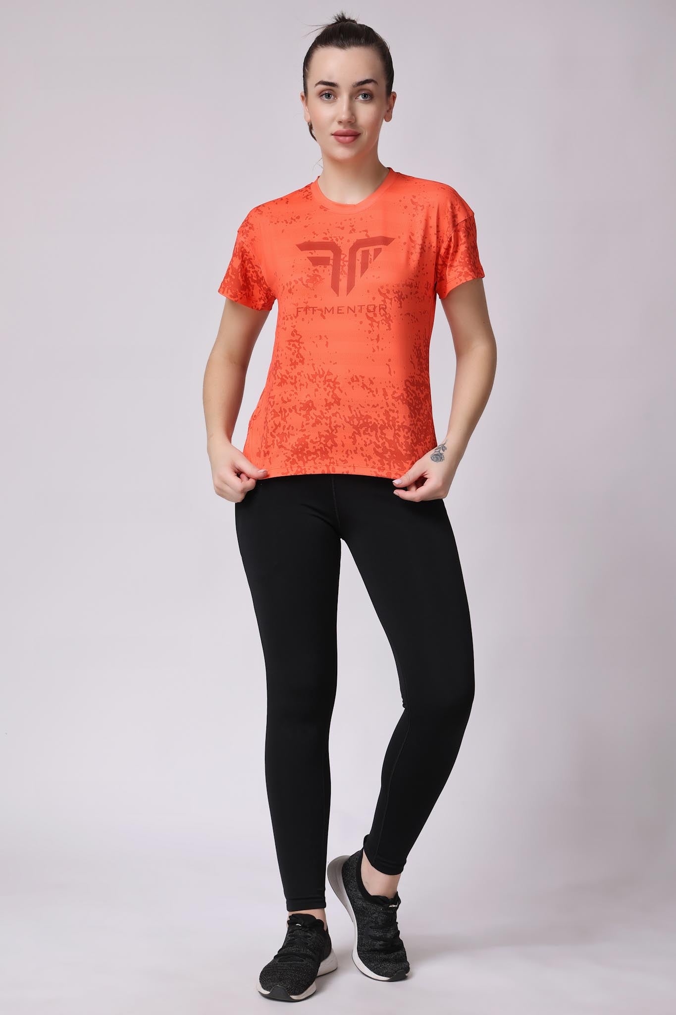 Women's Training/Workout Tee - Neon Orange