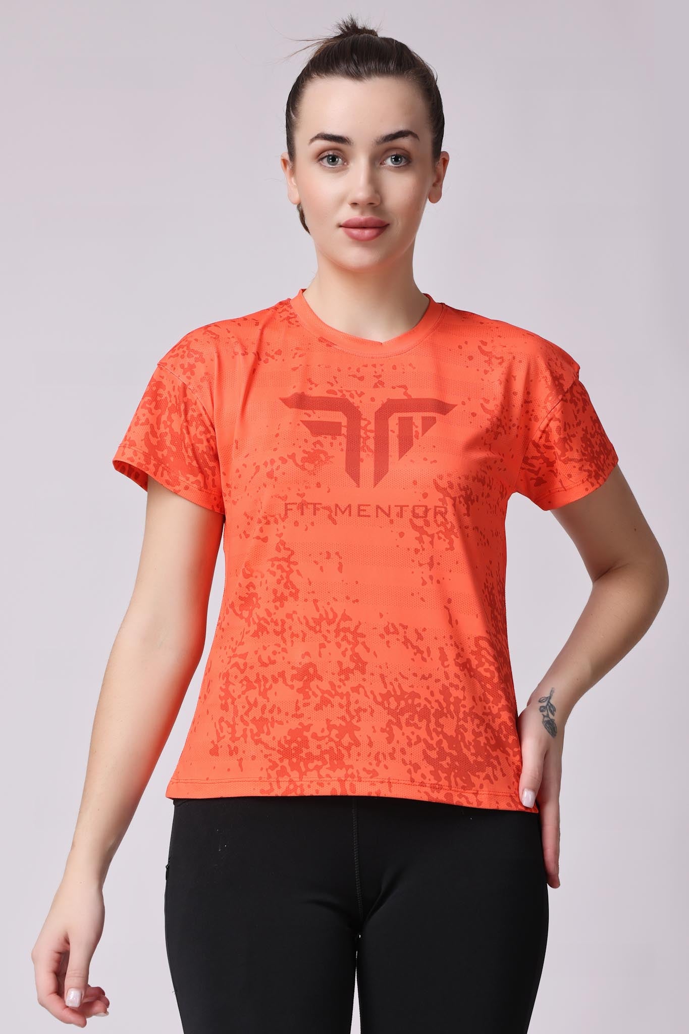 Women's Training/Workout Tee - Neon Orange