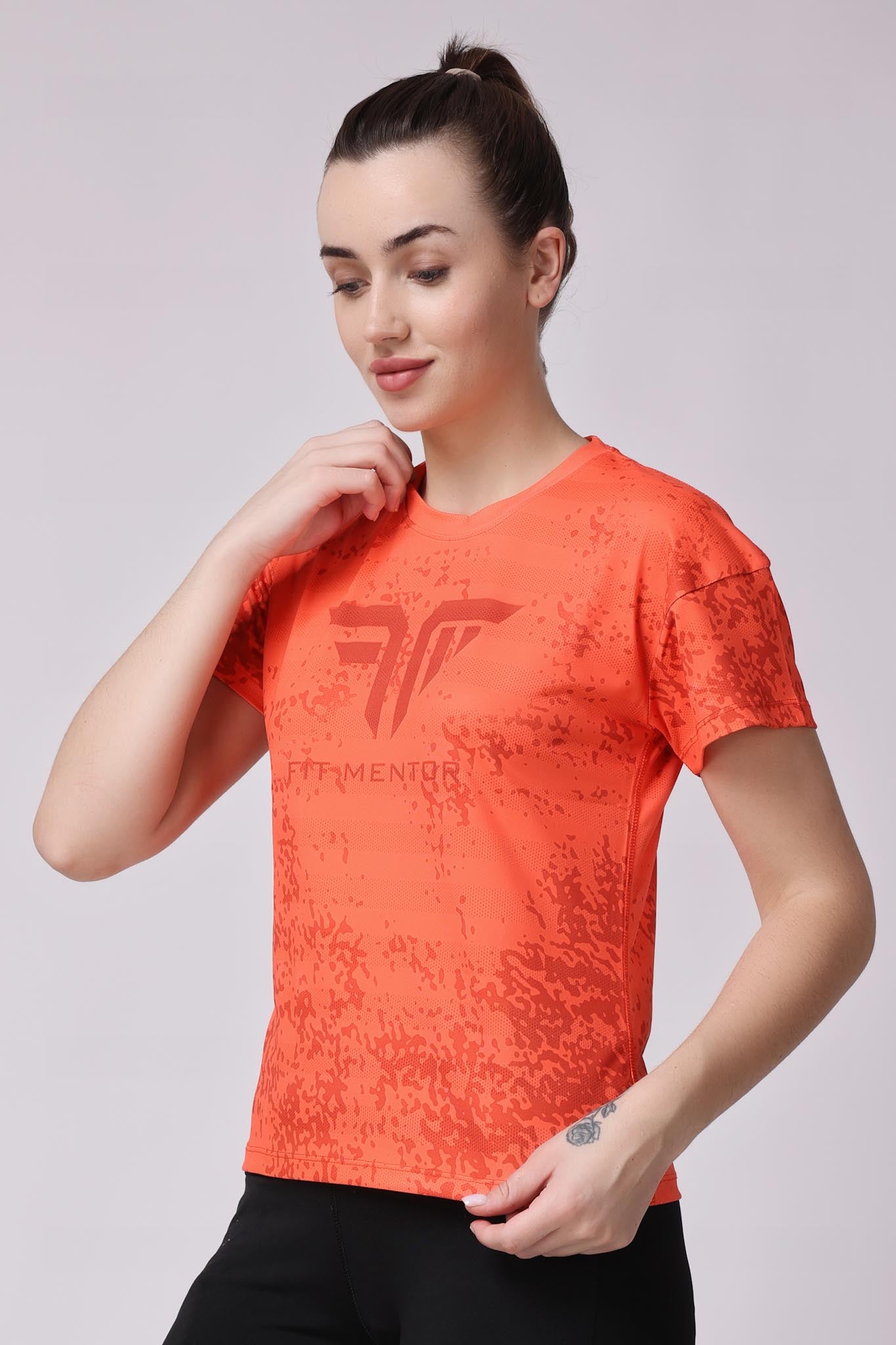 Women's Training/Workout Tee - Neon Orange