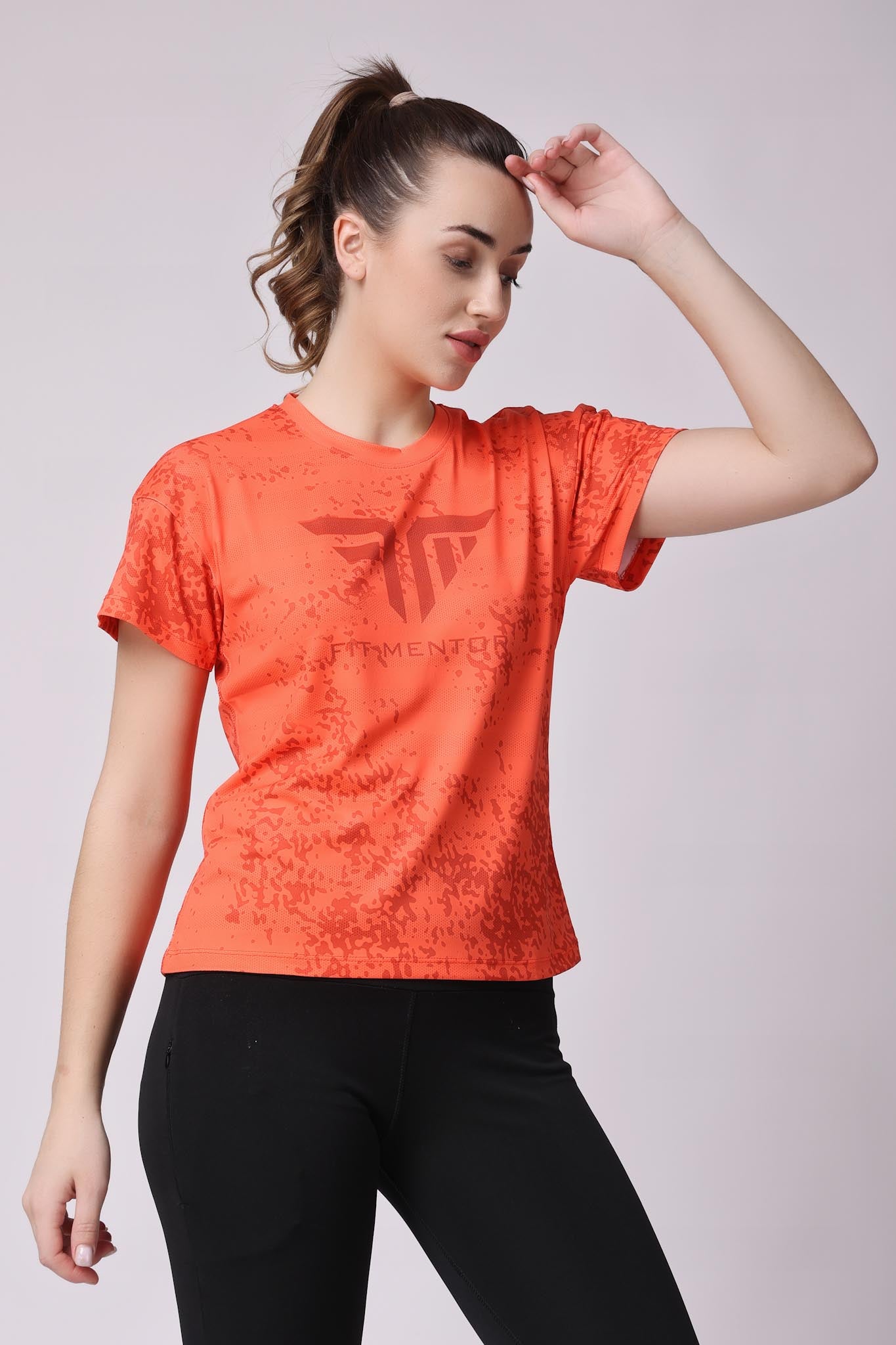 Women's Training/Workout Tee - Neon Orange