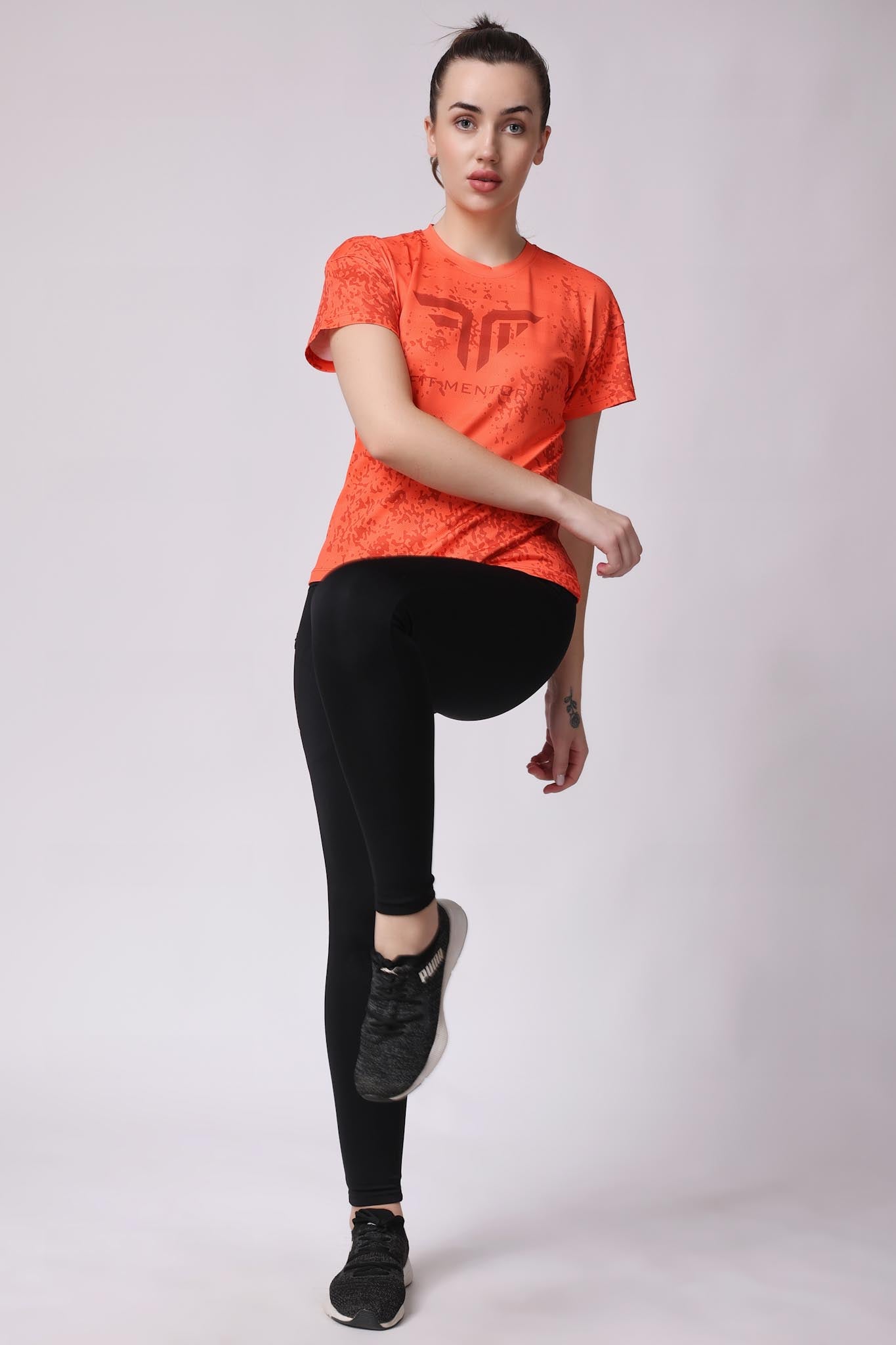 Women's Training/Workout Tee - Neon Orange