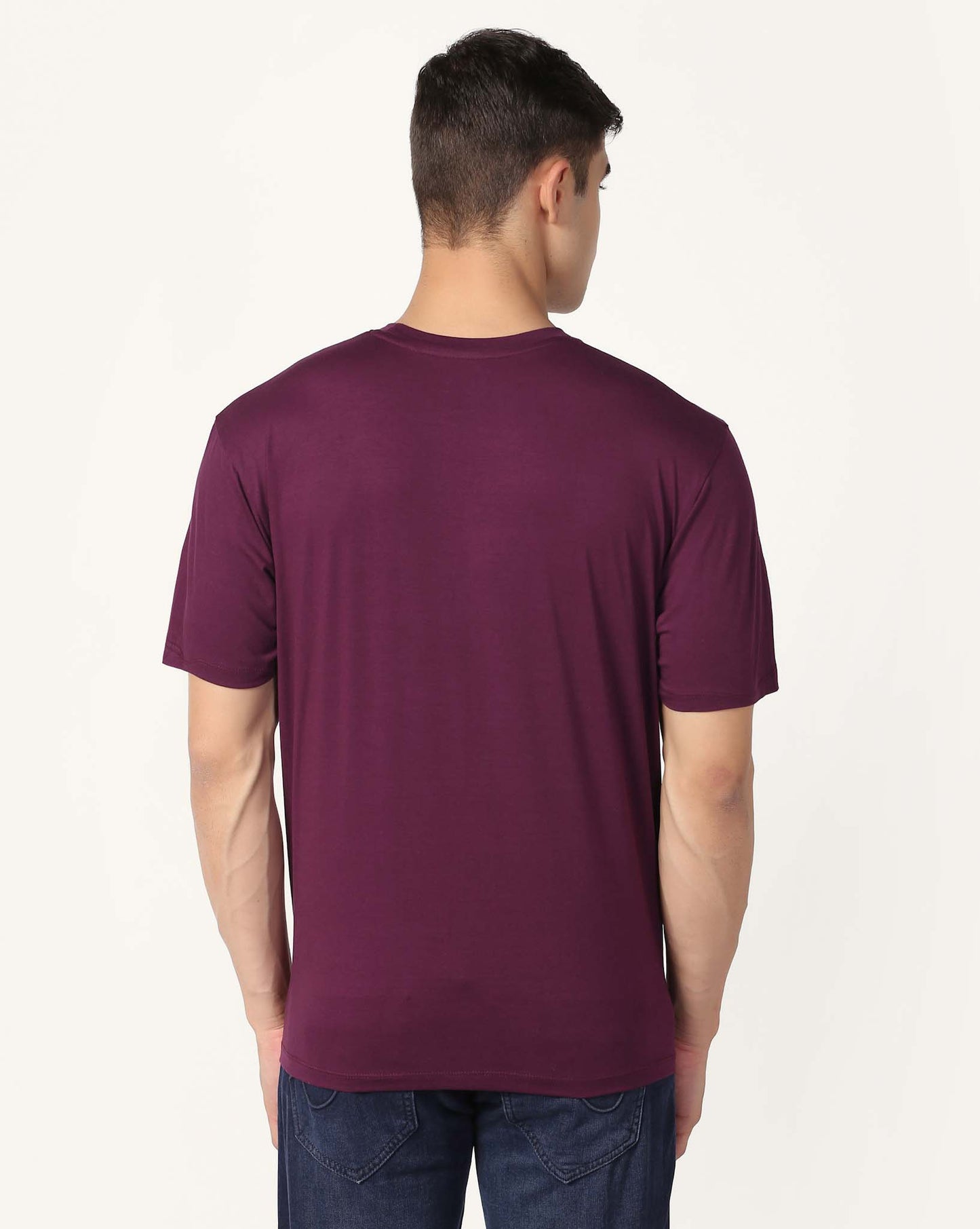 Men's Cotton Lycra Tee - Purple