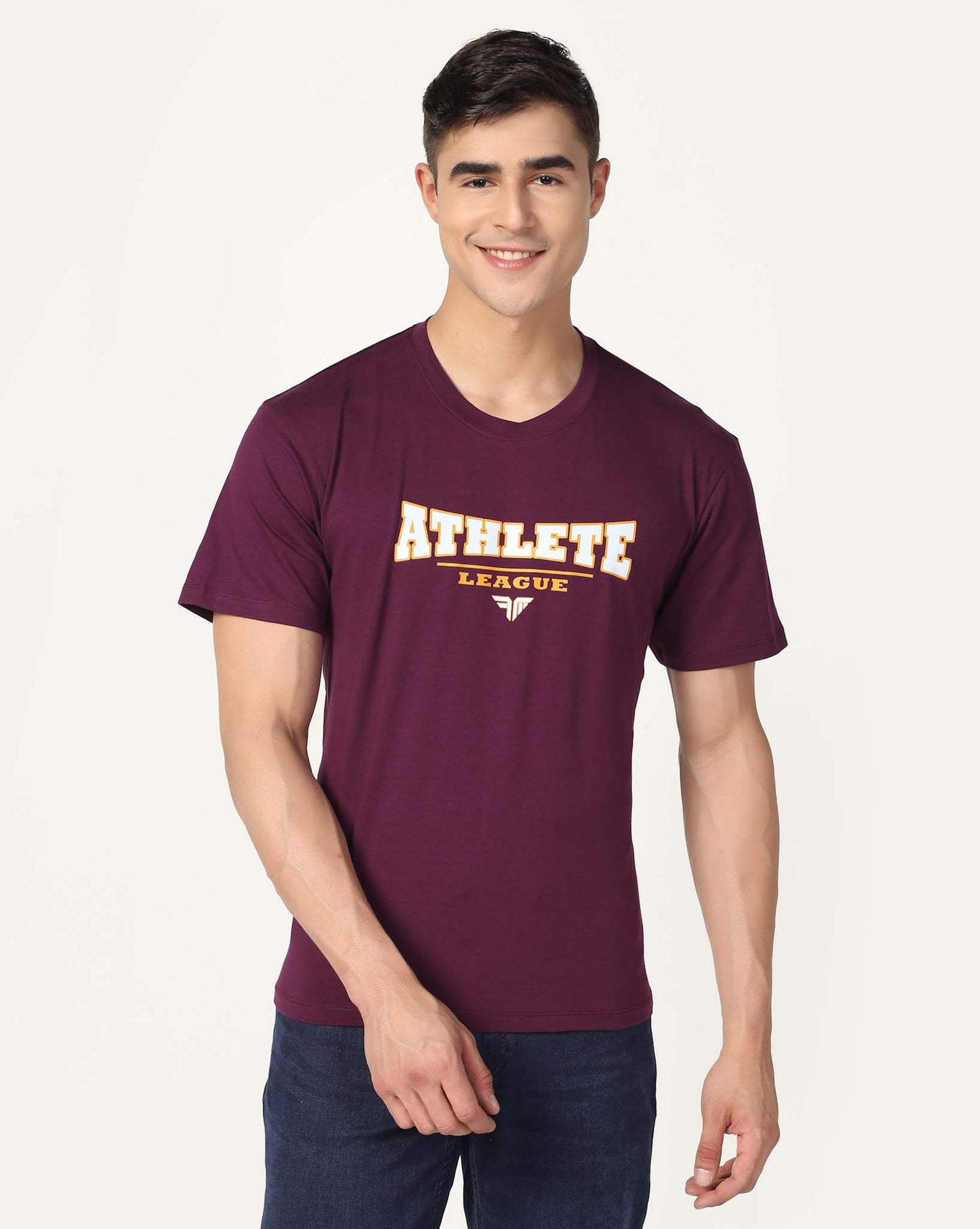 Men's Cotton Lycra Tee - Purple