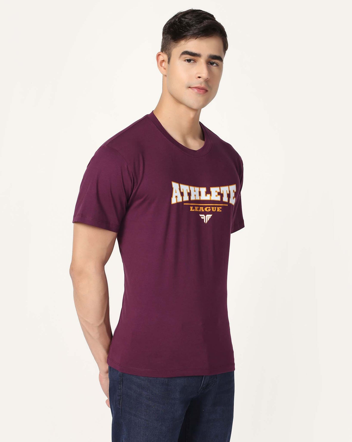 Men's Cotton Lycra Tee - Purple