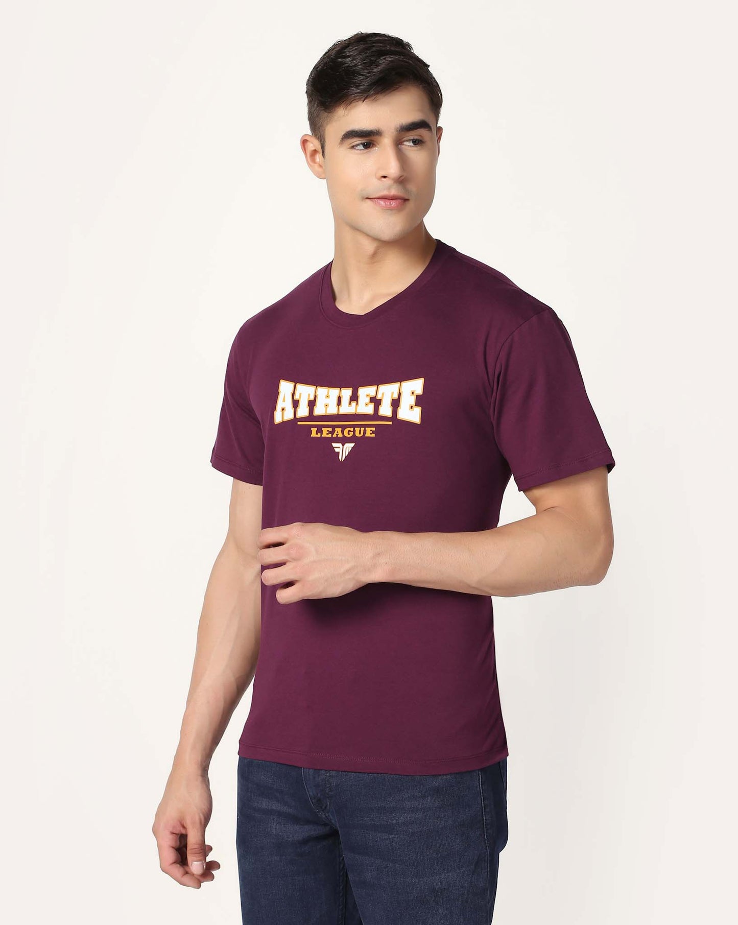 Men's Cotton Lycra Tee - Purple