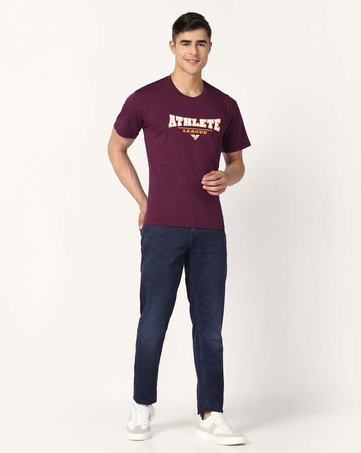 Men's Cotton Lycra Tee - Purple