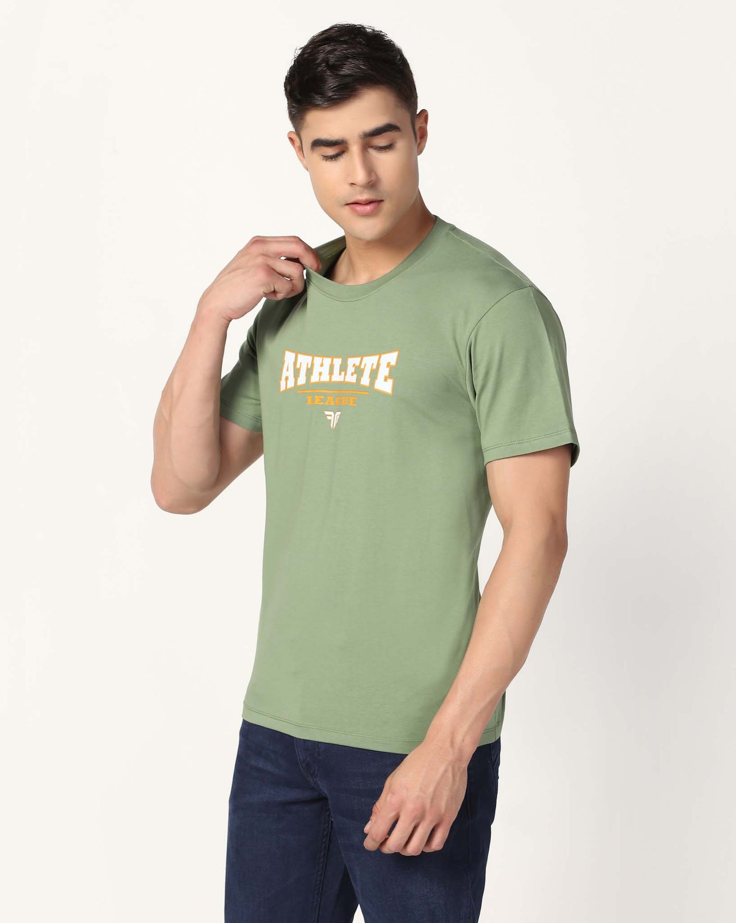 Men's Cotton Lycra Tee - Olive