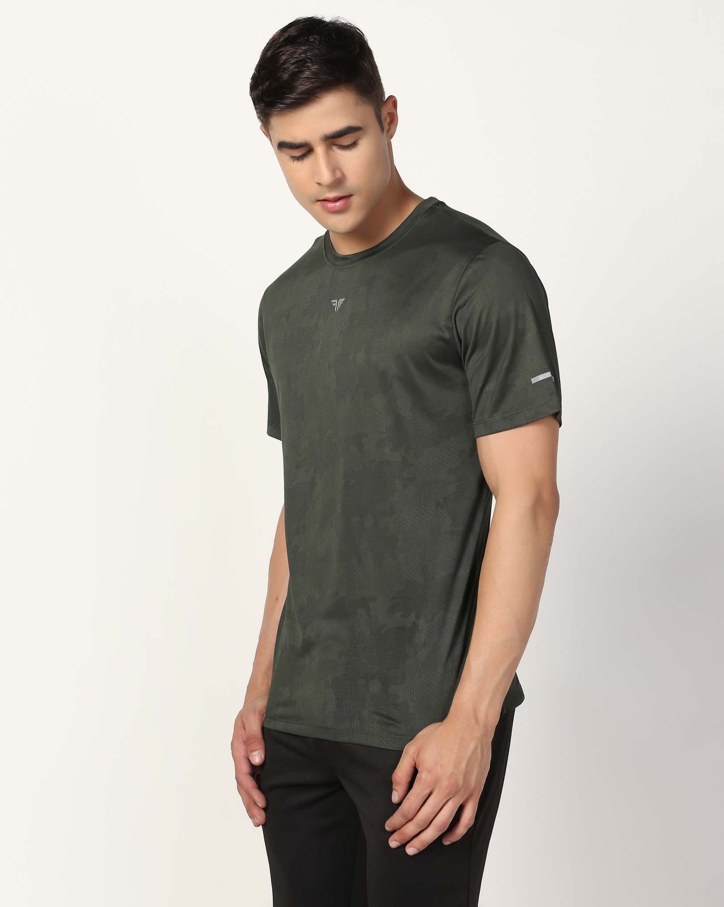 Men's Running Polyester Tee - Olive