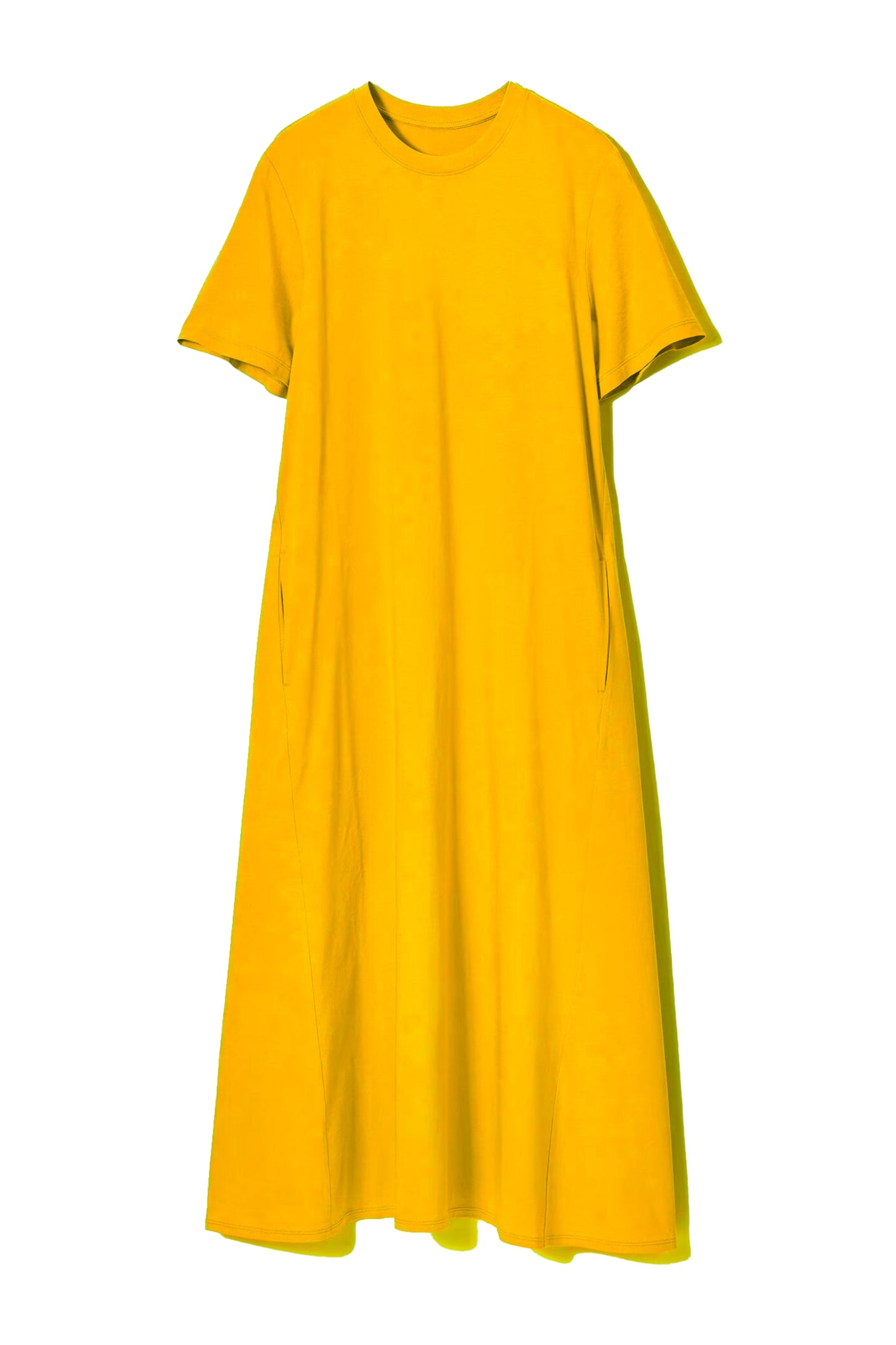 Women's Cotton Lycra Leisure Dress - Yellow