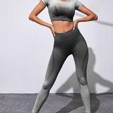 Gradient Seamless Workout Set - Black