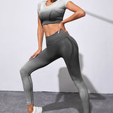 Gradient Seamless Workout Set - Black