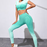 Gradient Seamless Workout Set - Green