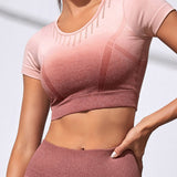 Gradient Seamless Workout Set - Pink
