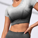 Gradient Seamless Workout Set - Black