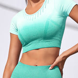 Gradient Seamless Workout Set - Green