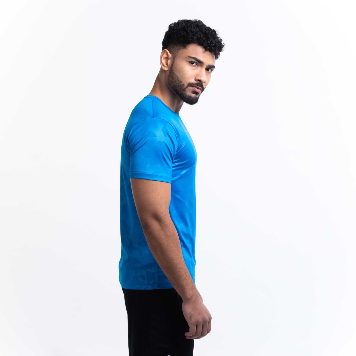Men's Camou Polyester Tee - Blue/Black (Pack of Two)