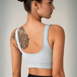 Ribbed Seamless Sports Bra - Sky Blue
