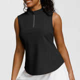 MockZip Sleeveless Active Top