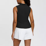 MockZip Sleeveless Active Top
