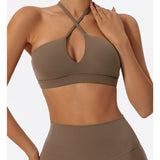 CrossAura Halter Sculpt Sports Bra