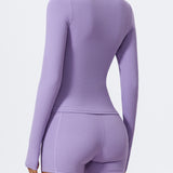 FlexContour Zip-Neck Full Sleeves Top