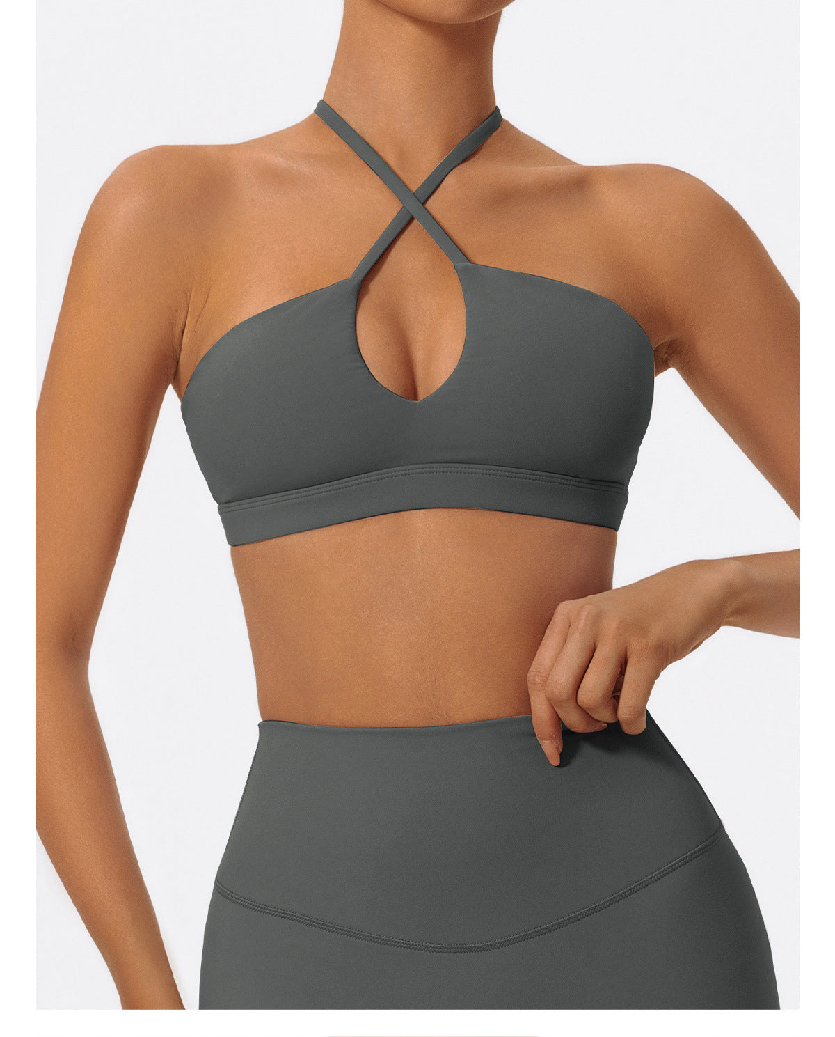 CrossAura Halter Sculpt Sports Bra