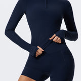 FlexContour Zip-Neck Full Sleeves Top