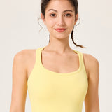 Sunny Snatch Racerback Sports Bra – Lemon Glow