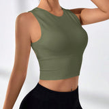 CoreFlex Open Back Crop Top – Green