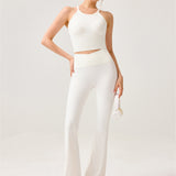 SnowFlex Ribbed Flare Pants – Whiteout