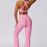 Momentum Cross-Back Sports Bra - Baby Pink