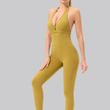 Golden Hour Halter Jumpsuit - Gold