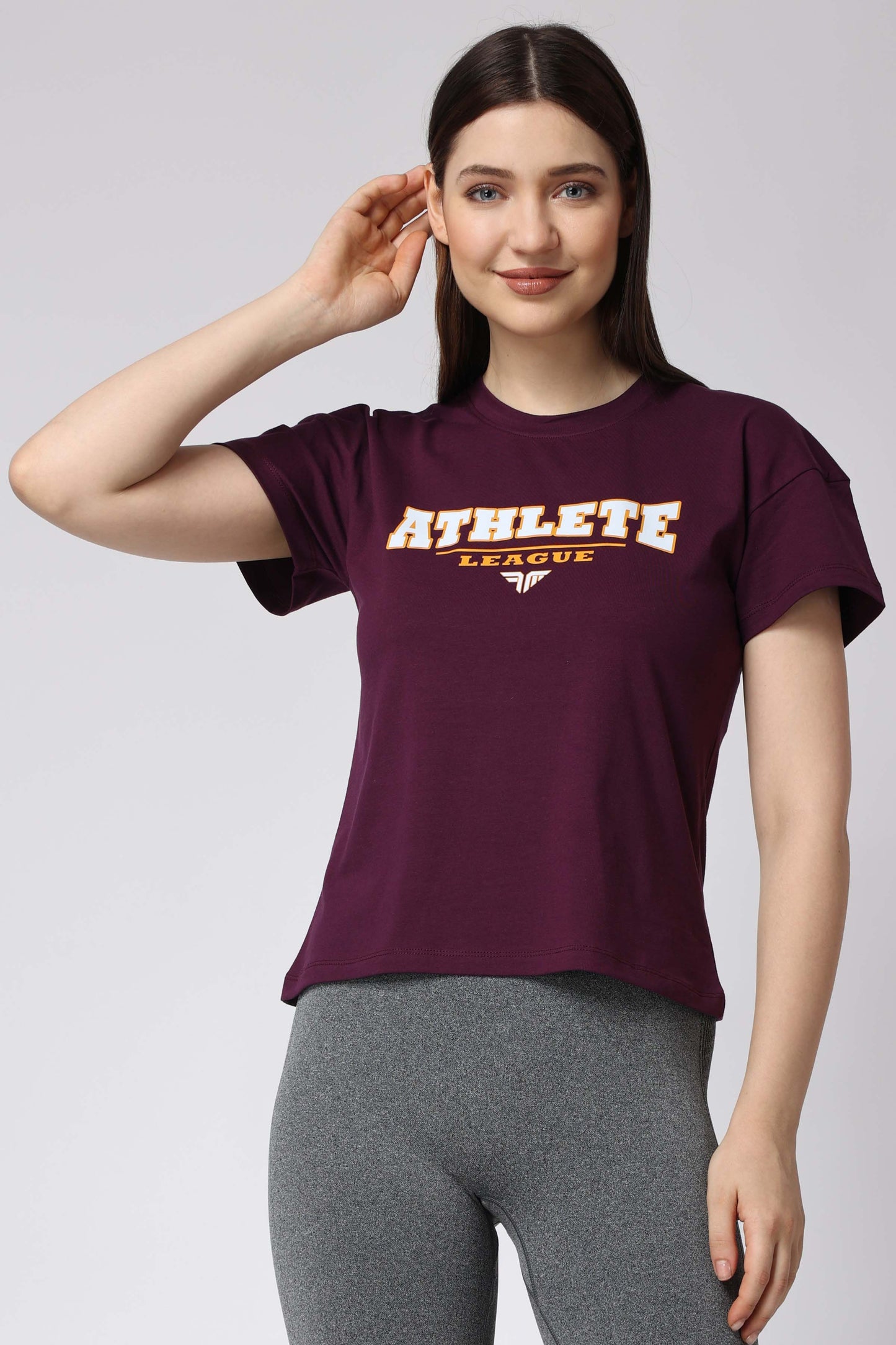 Women's Cotton Lycra Tee - Purple